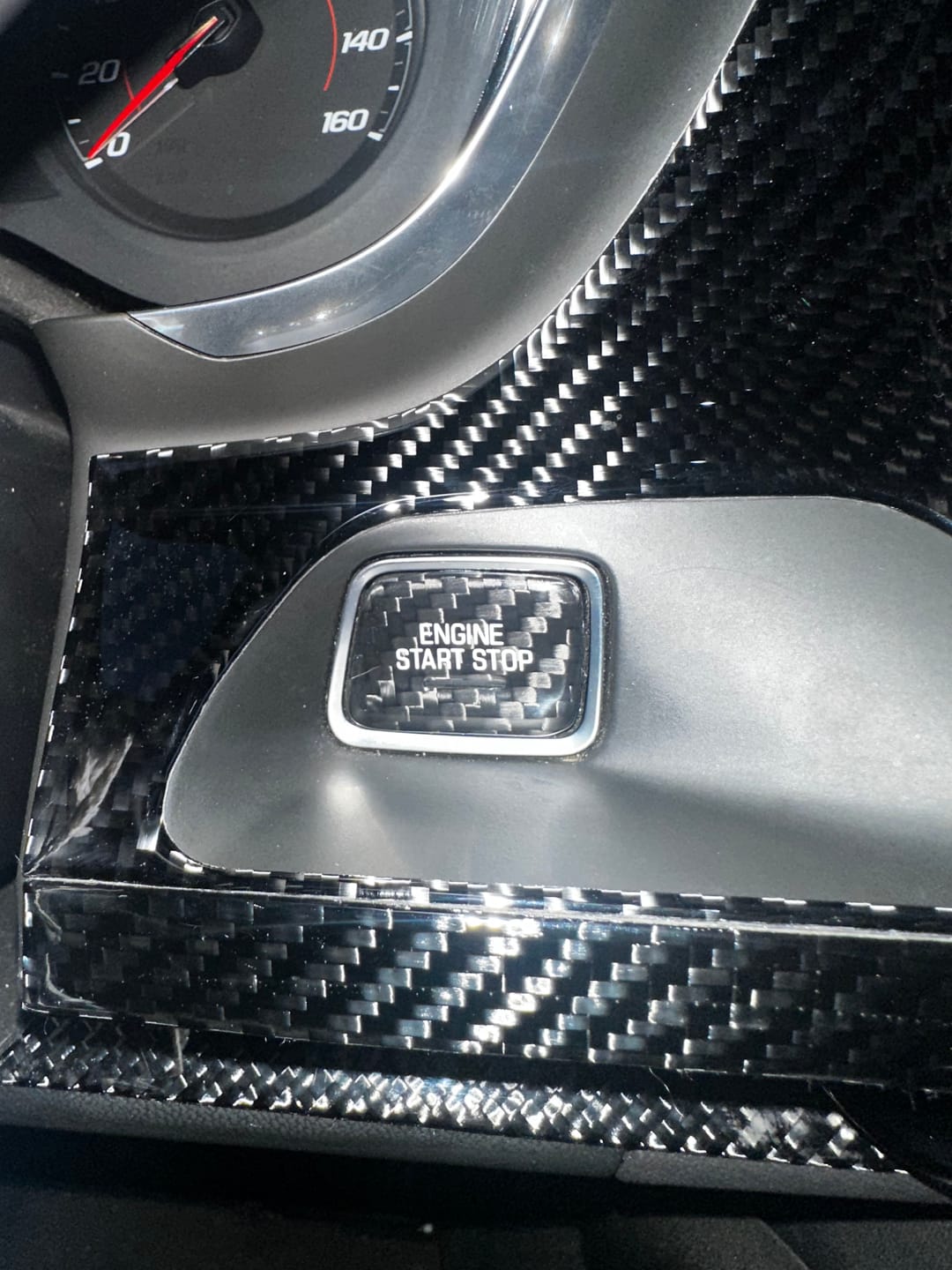 Customer photo review of 2016-2024 Camaro/2014-2019 Corvette Carbon Fiber Start Stop Engine Button Cover