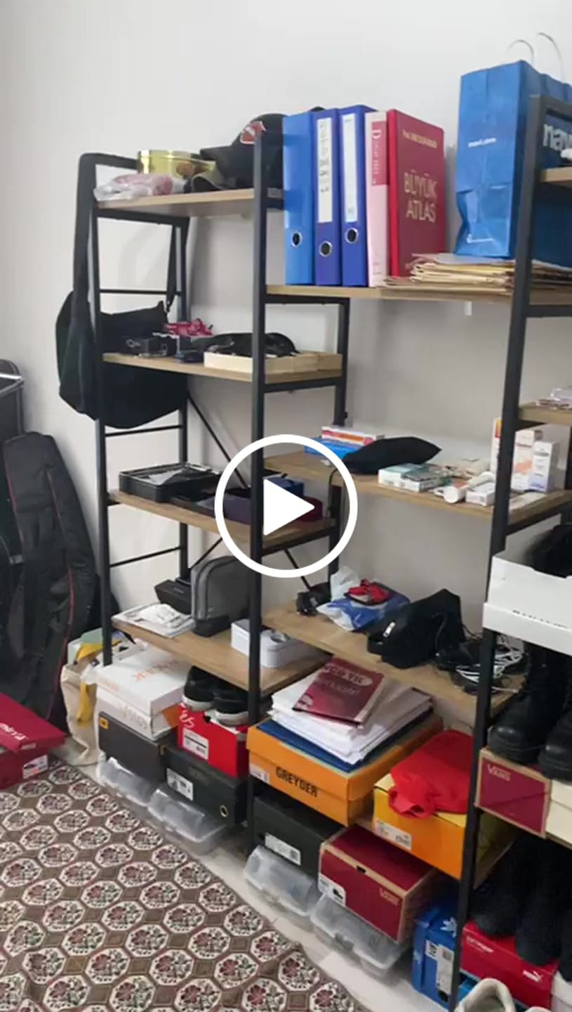 Customer video review of Rani HC107 Metal 14 Raflı Geniş Kitaplık Ofis Çalışma Odası Çocuk  Odası Sepet Ceviz