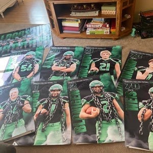 Customer photo review of Custom Sports Banner - Sports Legends Football