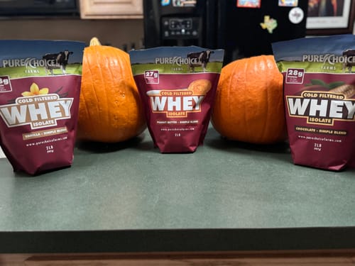 Customer photo review of Whey Protein Isolate with Organic Vanilla