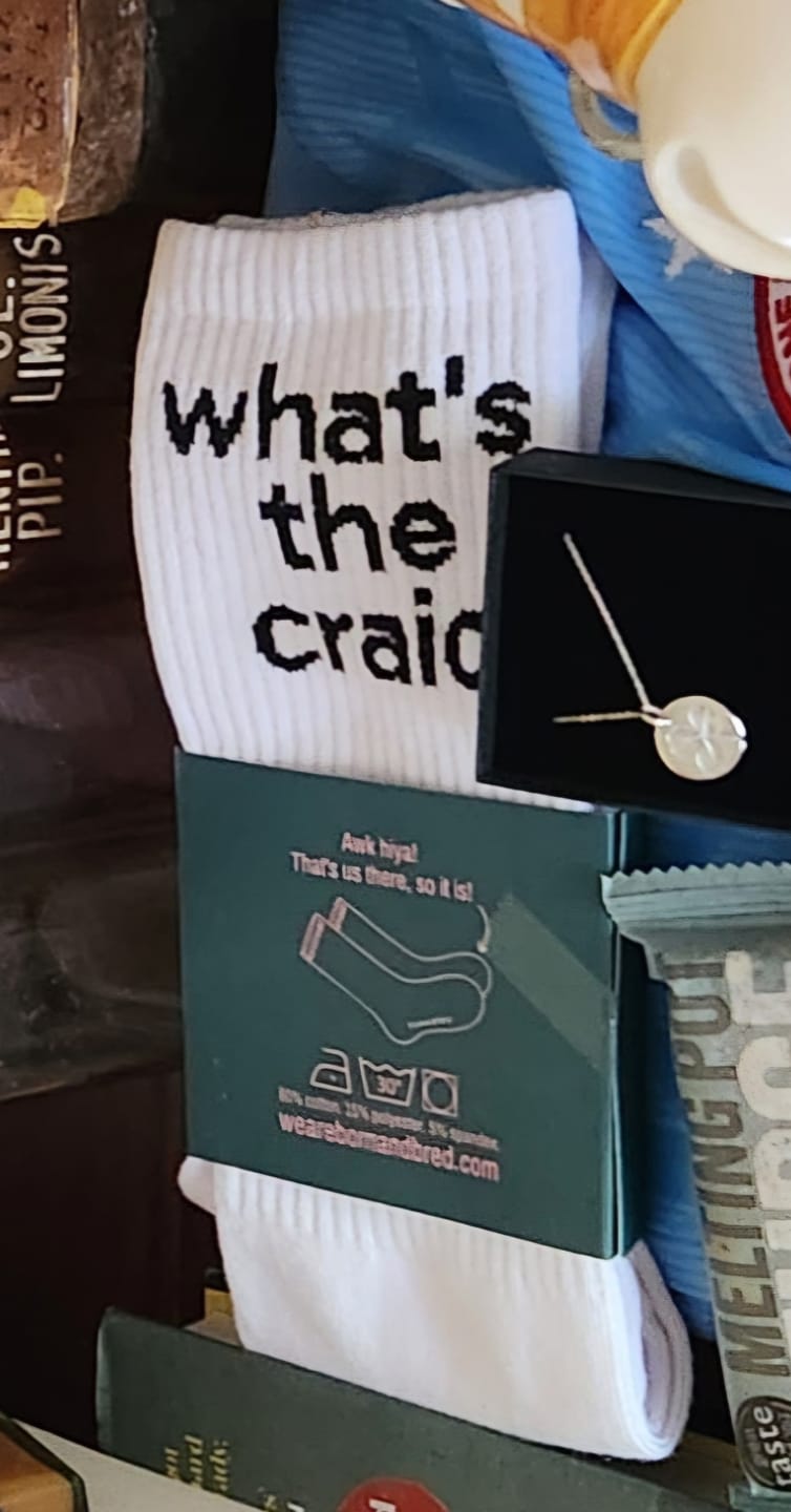 Customer photo review of What's The Craic Socks