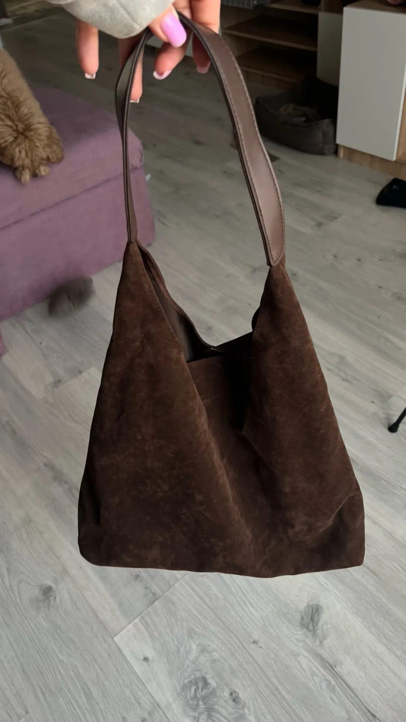 Customer photo review of CLEA - Sac à Main Cabas Fourre-Tout en Daim