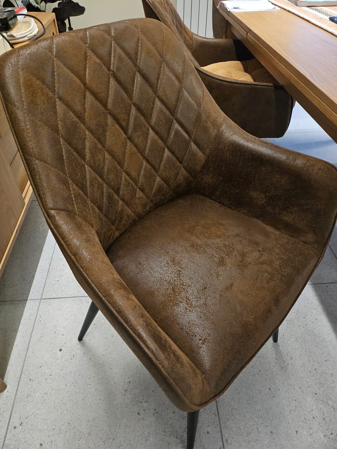 Customer photo review of Clover Quilted Dining Chair