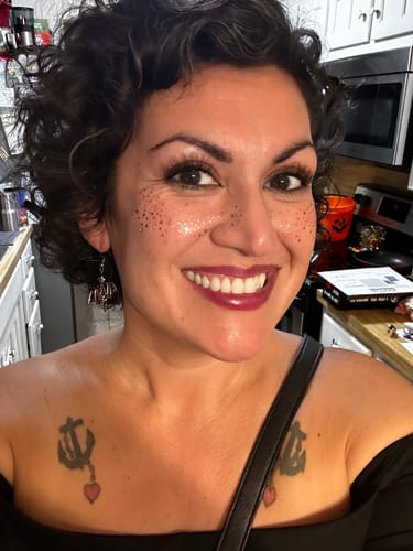 Customer photo review of Rose Gold Stardust Speckles Makeup Patches