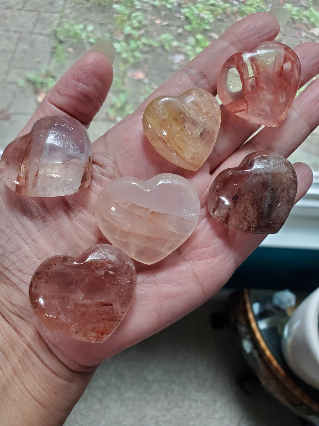 Customer photo review of Hematoid Rose Quartz Heart