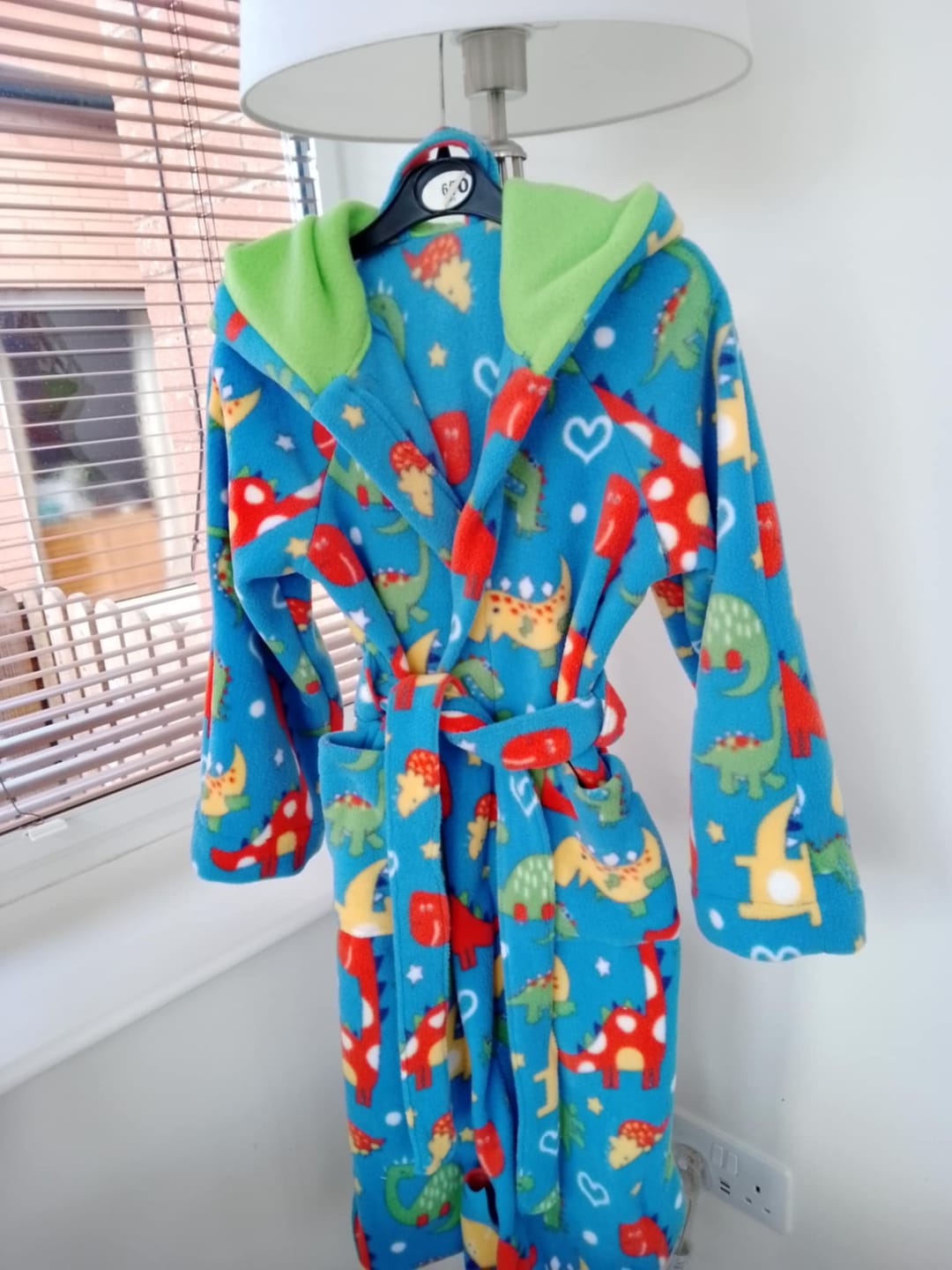 Customer photo review of Dinosaurs and Hearts Anti Pill Polar Fleece Fabric