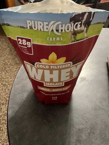 Customer photo review of Whey Protein Isolate with Organic Vanilla