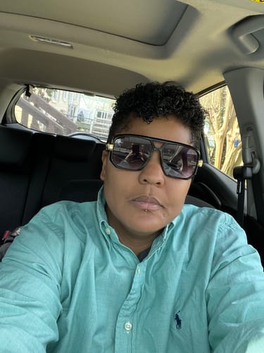 Customer photo review of Retro 1980's Fashion Disco Square Aviator Sunglasses 9260