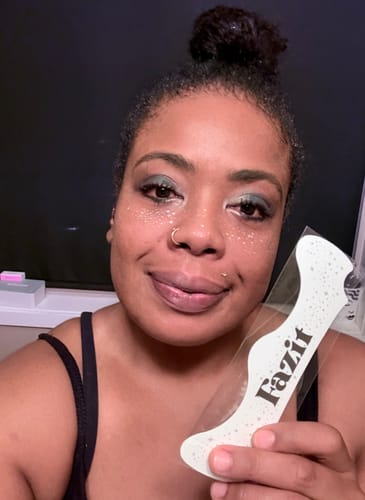 Customer photo review of Silver Glitter Freckles Makeup Patches