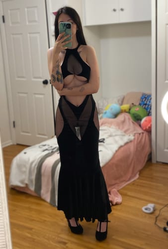 Customer photo review of Halloween Spider-hearted witch Dress KO06（4-Piece Set）