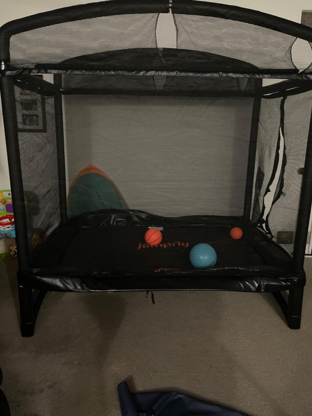 Customer photo review of 6FT Toddler Trampoline for Kids with Swing