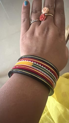 Customer photo review of “22k Hallmark Red Divya Shringar Bangle” (2 pis)