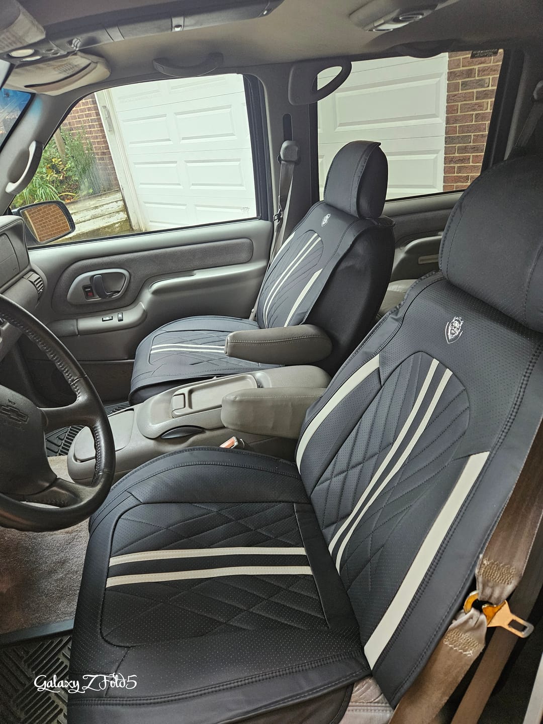 Customer photo review of Black & Gray Ultra Car Seat Covers