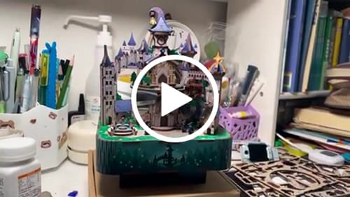 Customer video review of Magical Castle Musical Box Toy with Rotating Mechanism