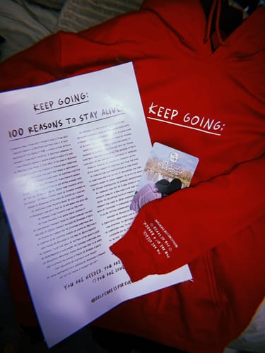 Customer photo review of Keep Going; 100 Reasons To Stay Alive - Poster