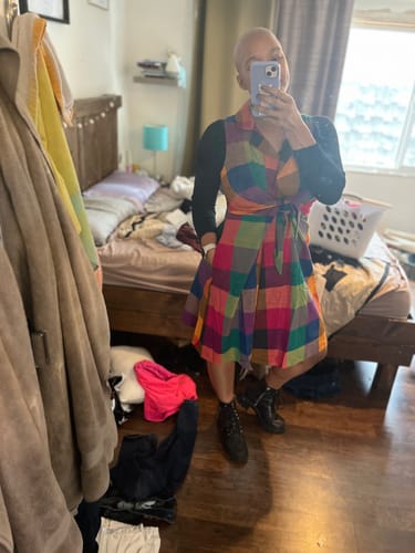 Customer photo review of WILLA DRESS | MULTI CHEX