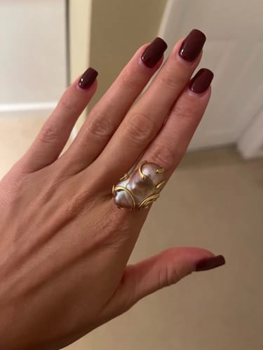 Customer photo review of PearlLuster 925 Silver Adjustable Ring