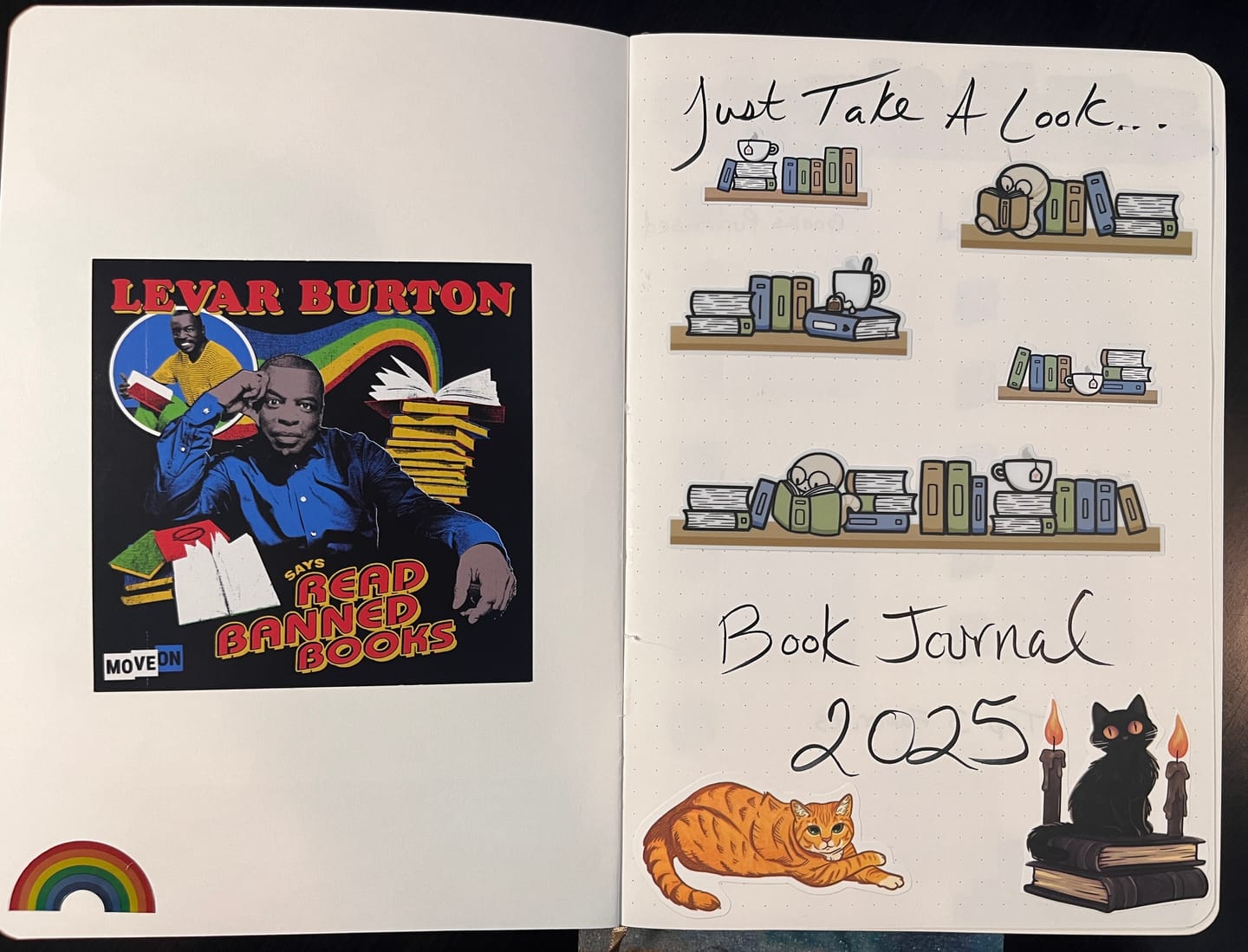 Customer photo review of Cozy Bookworm - Banners Planner Stickers