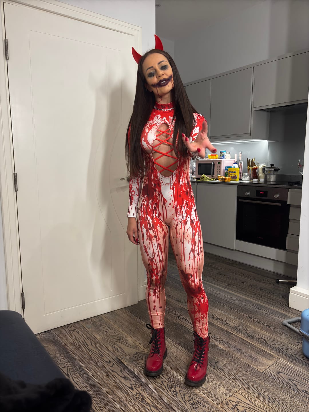 Customer photo review of Miss Murder Open Front Costume