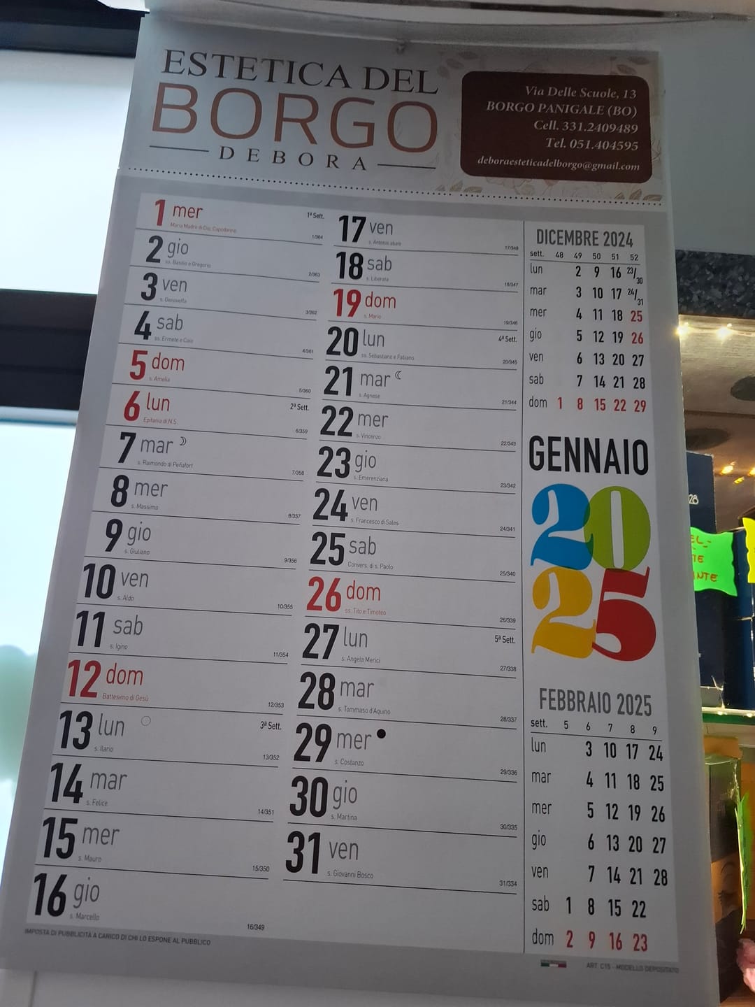 Customer photo review of Calendario Olandese Moderno