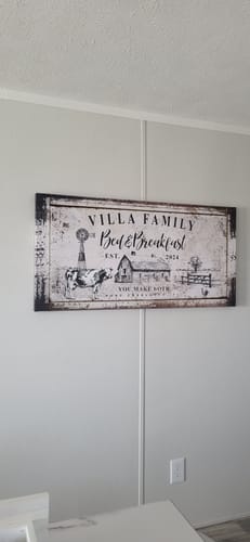 Customer photo review of Cattle Ranch Sign- Rustic Bed & Breakfast with Barn Animals