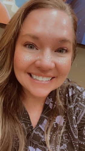 Customer photo review of Silver Fortnight Glitter Freckles Makeup Patches