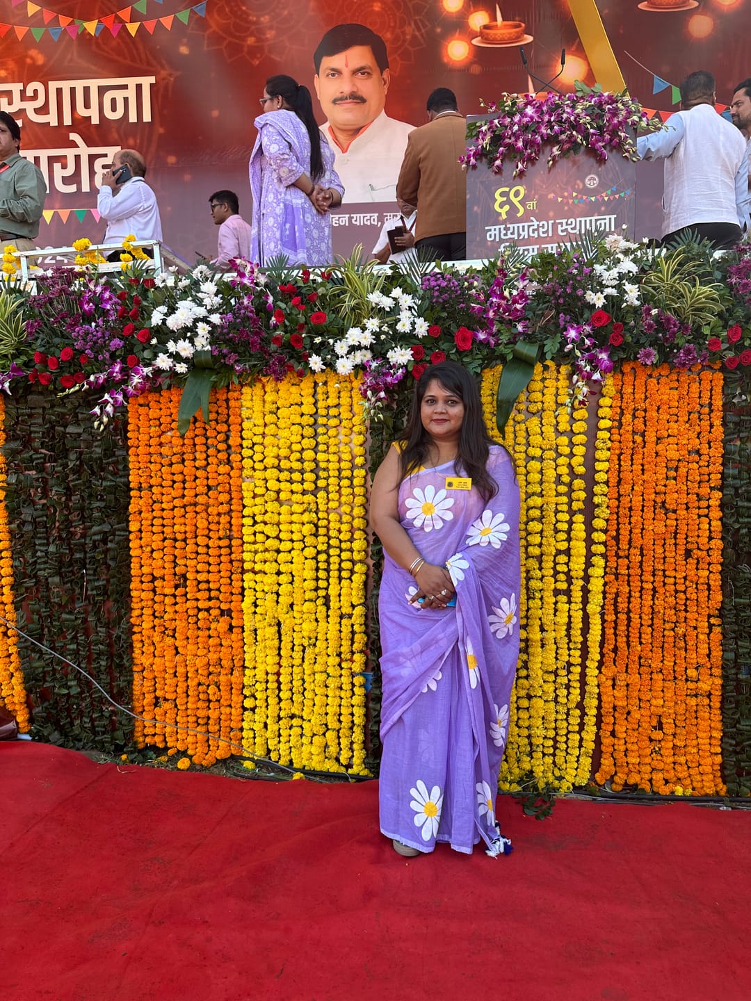 Customer photo review of Lavender Handpainted Mulmul Cotton Saree