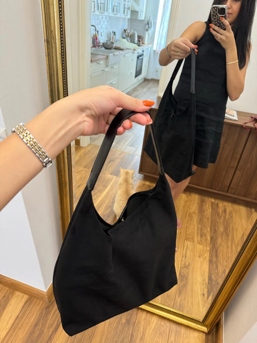 Customer photo review of CLEA - Sac à Main Cabas Fourre-Tout en Daim