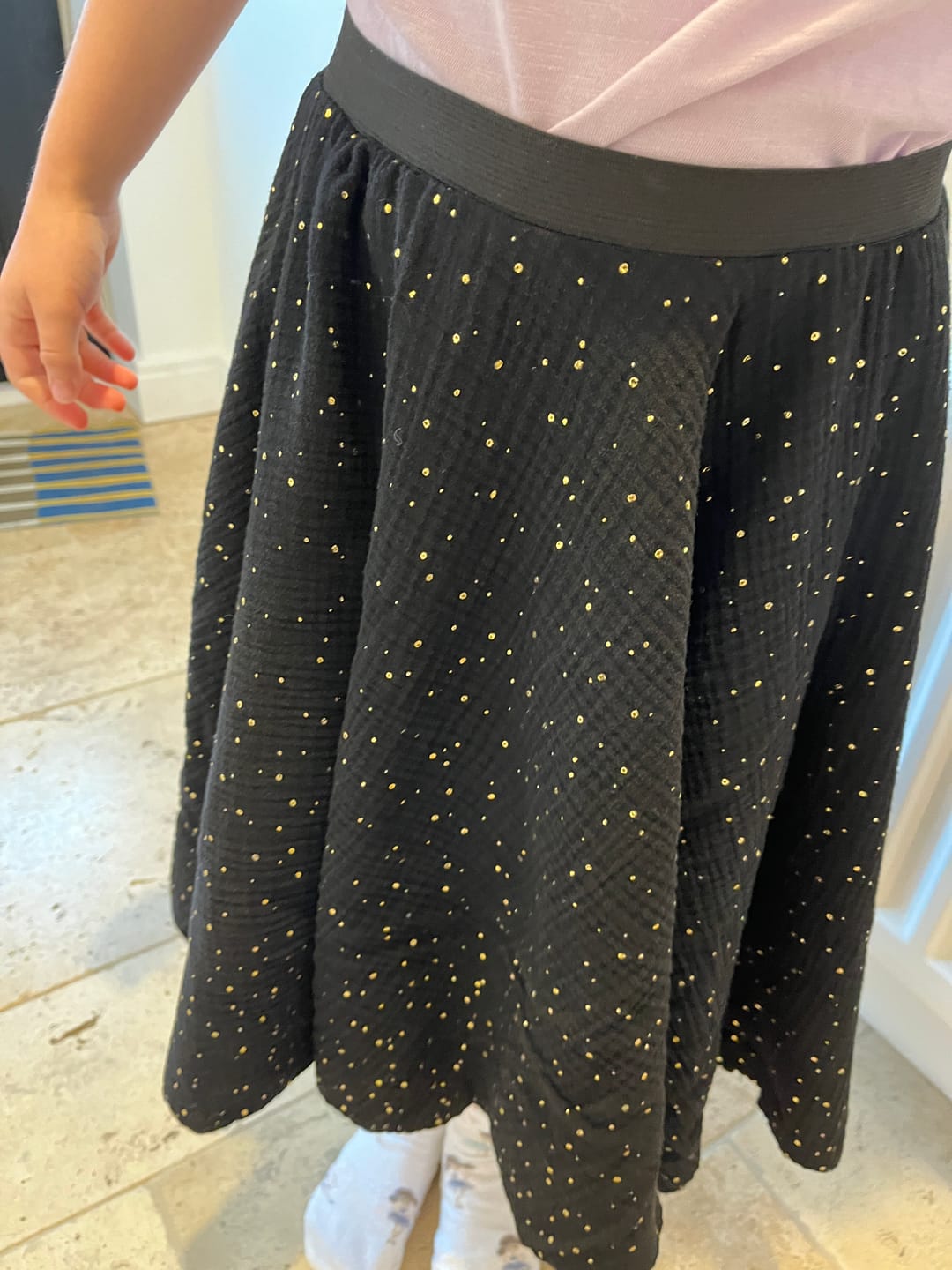 Customer photo review of Gold Speckled Double Gauze Fabric
