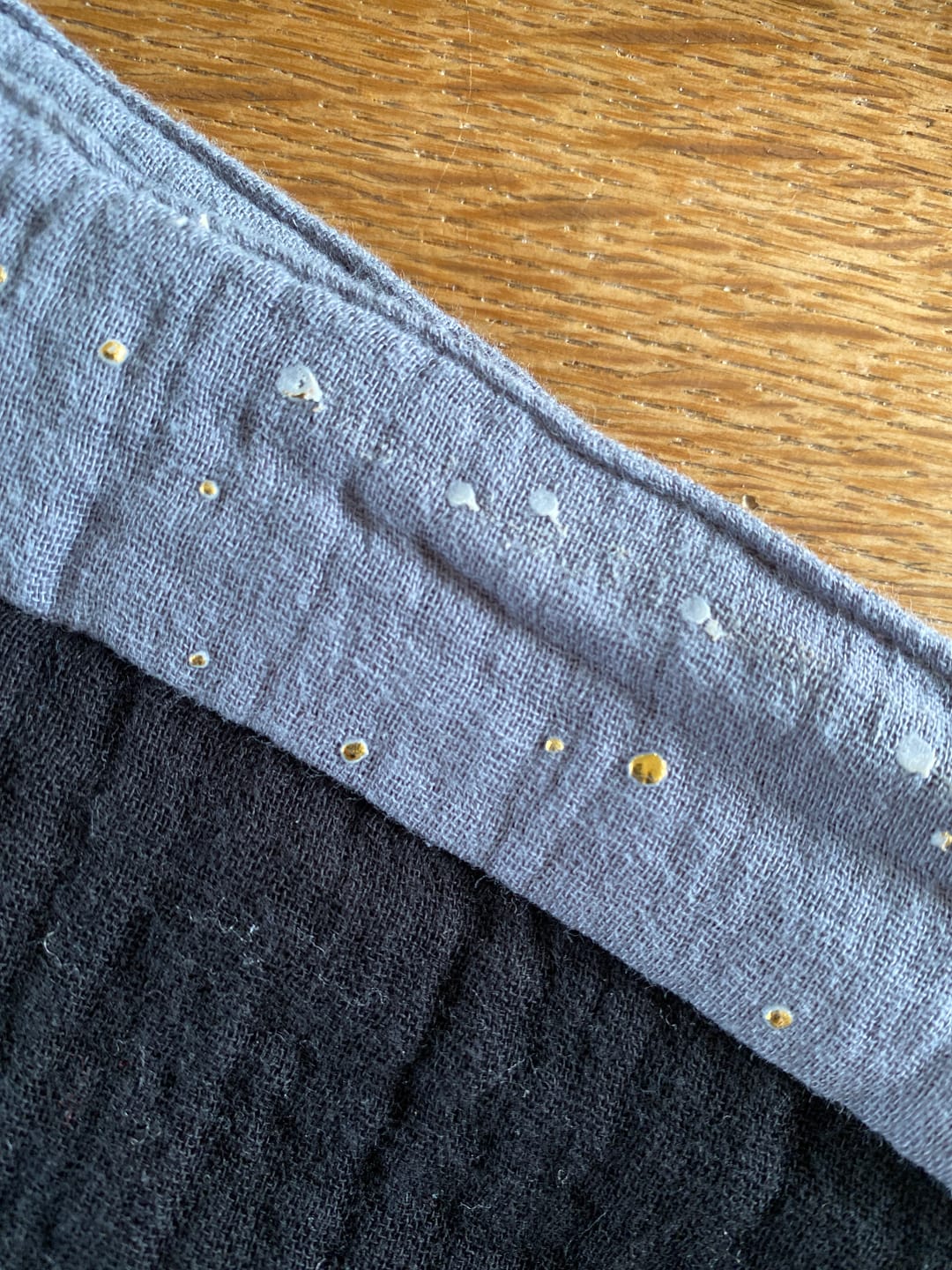 Customer photo review of Gold Speckled Double Gauze Fabric