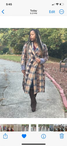 Customer photo review of Rustic Revival Plaid Duster 10/25