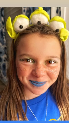 Customer photo review of Silver Glitter Freckles Makeup Patches