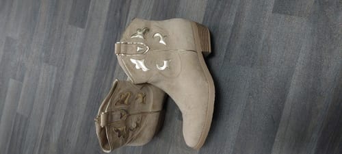 Customer photo review of Bottines femme santiags taupe à talon - Léona