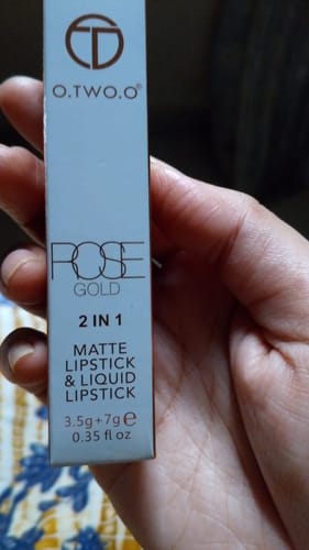 Customer photo review of O.TWO.O ROSE GOLD 2 IN 1 LIPSTICK AND LIPGLOSS