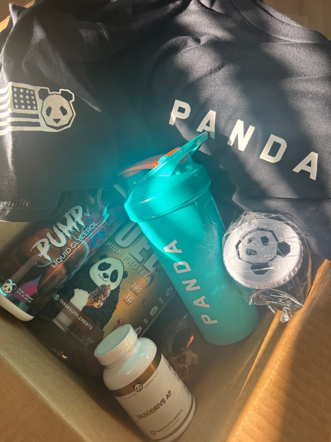 Customer photo review of New Aqua & Orange Original Panda Head Shaker