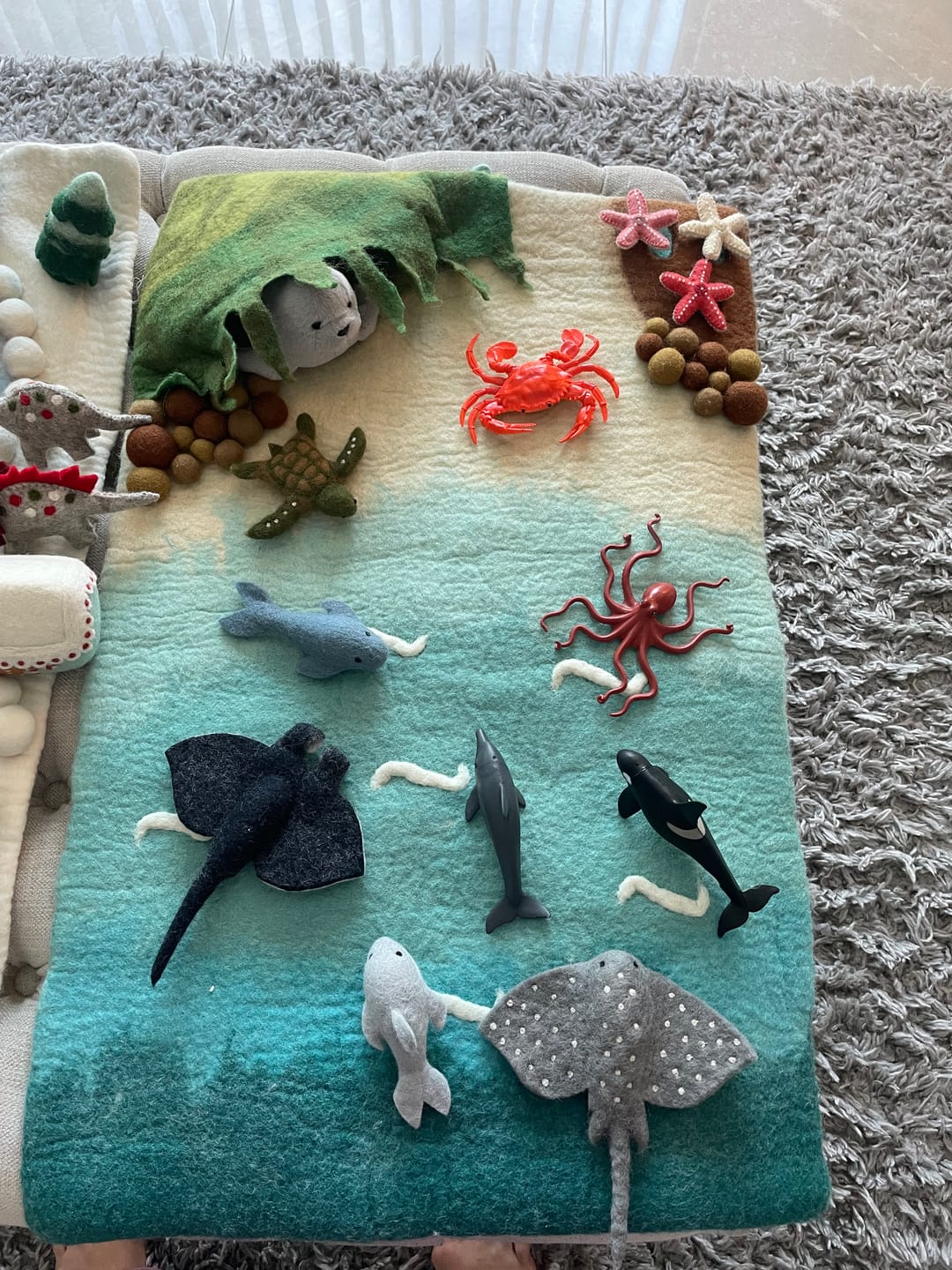 Customer photo review of Large Sea and Rockpool Play Mat Playscape