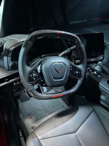 Customer photo review of [Complete/Heated] C8 Corvette 2020+ Customizable Carbon Fiber Steering Wheel