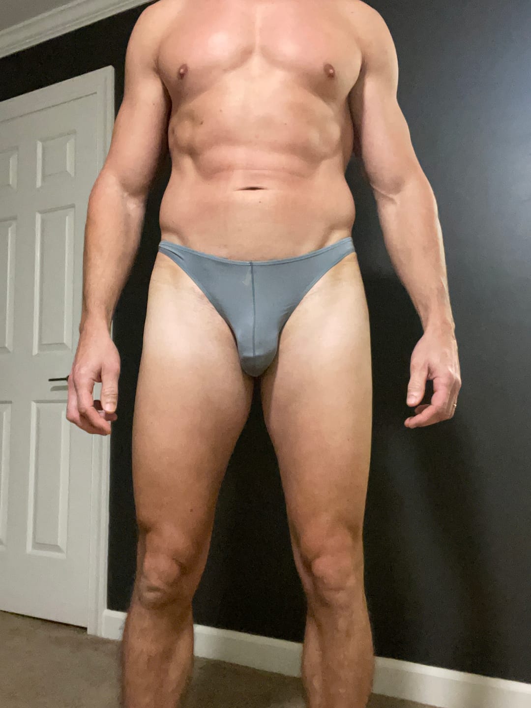 Customer photo review of 4 Pack Men's Sexy Pouch T-Back Thongs