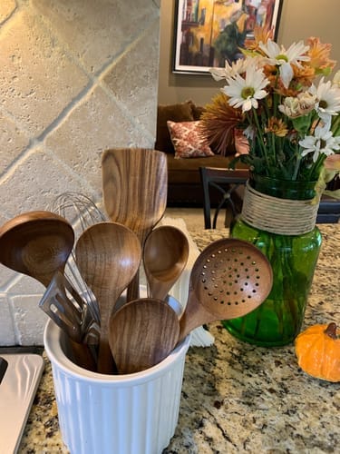 Customer photo review of Teak Wooden Utensil Set