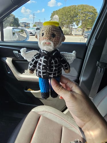Customer photo review of Dolly® Personalized Crochet Doll with Photo Card
