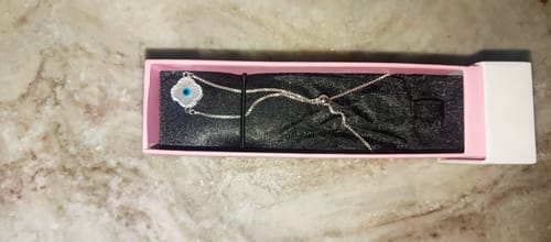 Customer photo review of Anushka Sharma Silver Evil Eye Clover Bracelet