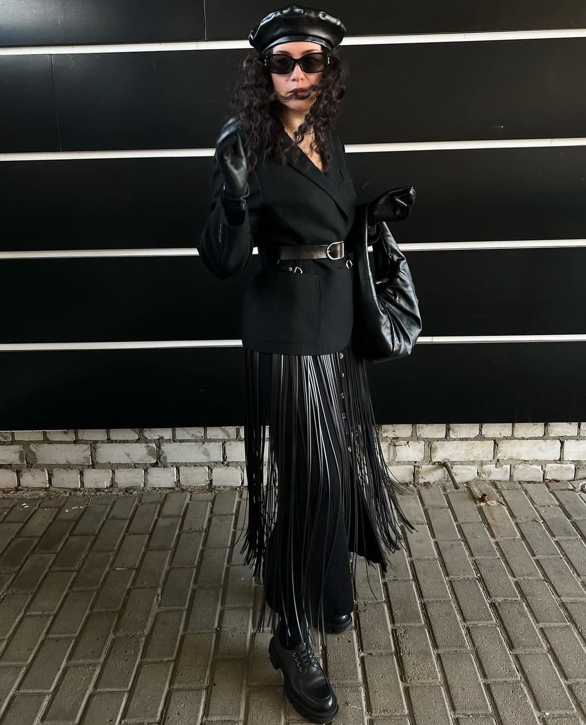 Customer photo review of Leather Fringe Skirt ARGO