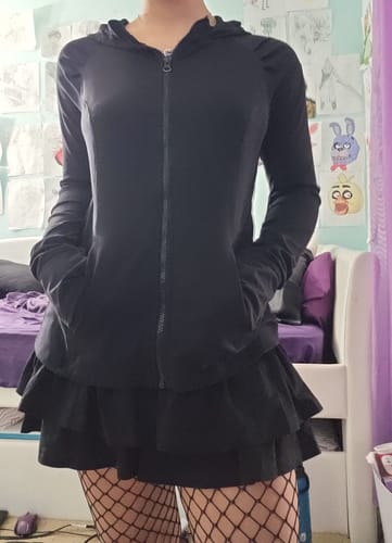 Customer photo review of Delora Lace-up Ruffled Mini Skirt