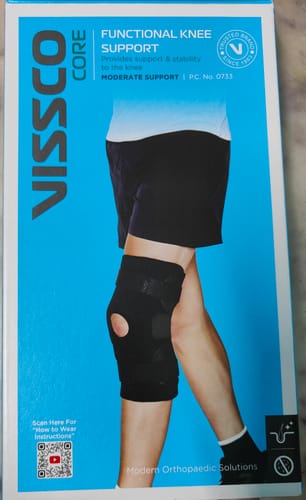 Customer photo review of Functional Knee Support | Provides moderate support & stability to the Knee | Color - Black (Single Piece)