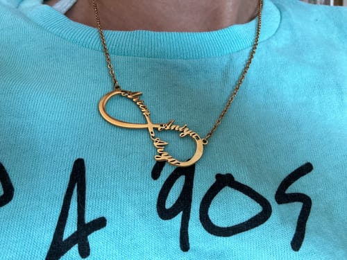 Customer photo review of Infinity Name Necklace