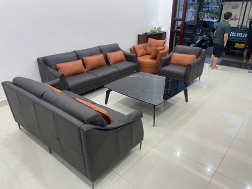 Customer photo review of Sofa văng da 3 chỗ tựa gối - ROSY