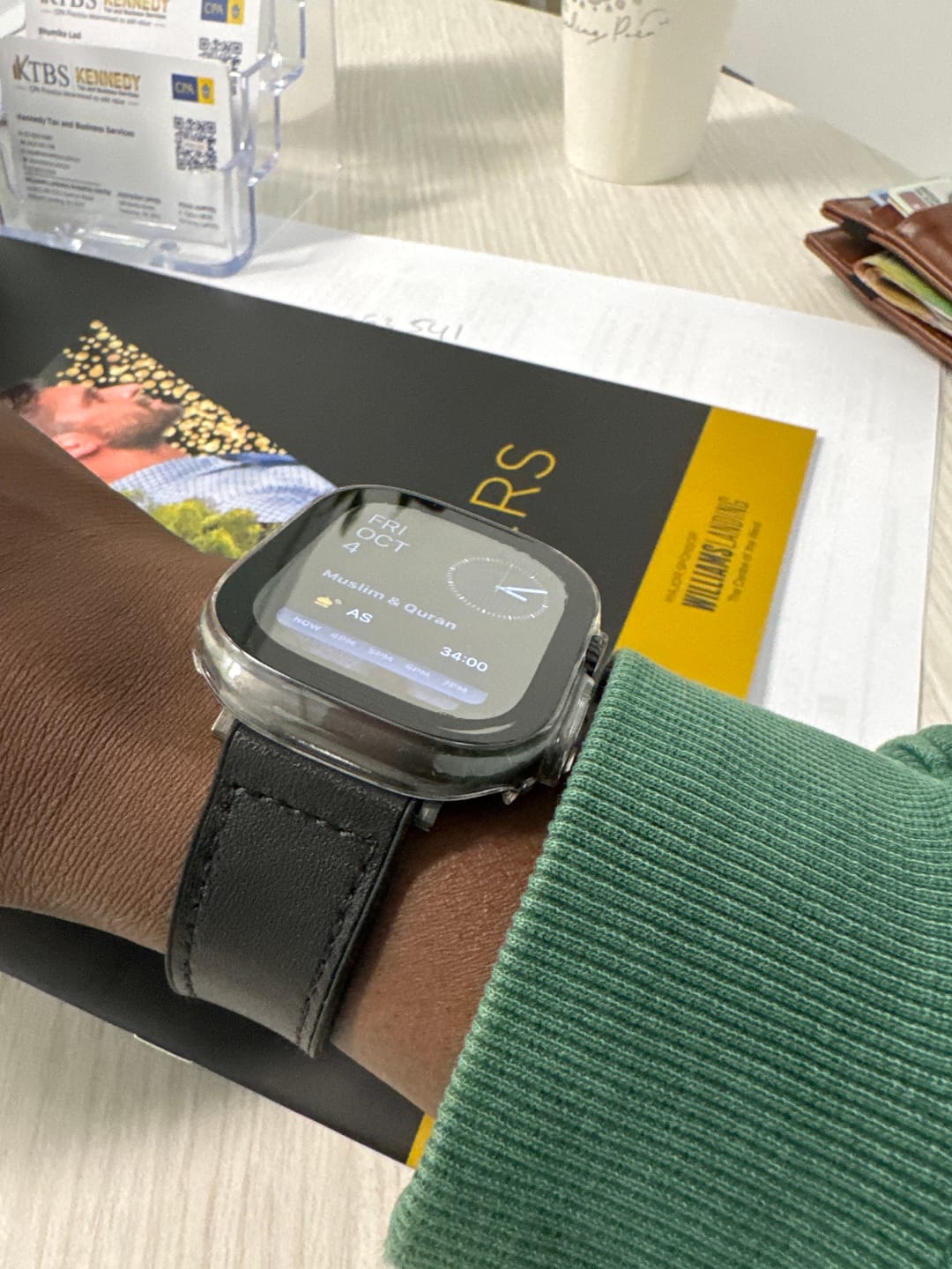 Customer photo review of Leather-Coated Silicone Strap