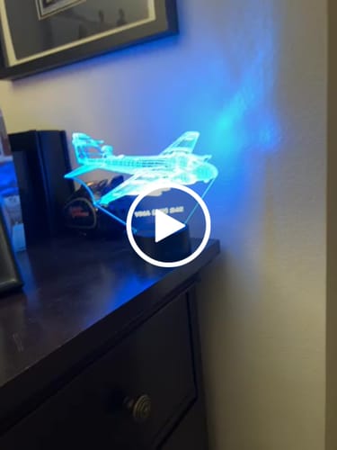 Customer video review of A-6E Intruder - 3D Optical Illusion Lamp