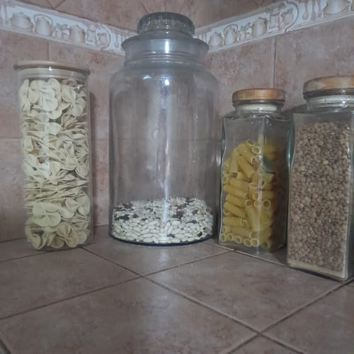 Customer photo review of Frasco Contenedor Sakura De Vidrio Con Tapa De Bamboo 1.5 L