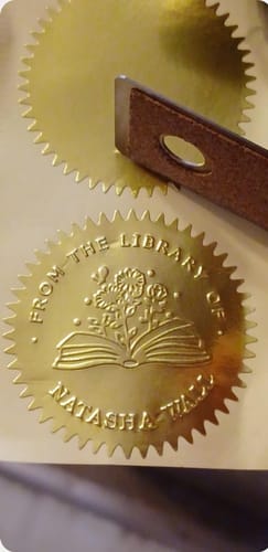 Customer photo review of Custom Book Embosser